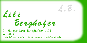 lili berghofer business card